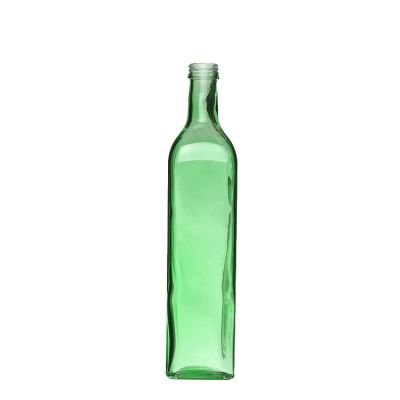 500 ml square transparent colorful glass olive oil cooking oil bottle with stopper
