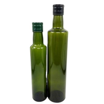 Factory empty clear square vinegar olive oil 750 ml green glass bottle with screw