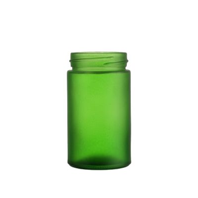 Fancy 150 ml pharmaceutical capsules wide mouth green glass bottle with screw 