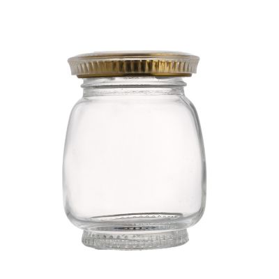 200 ml clear bottle bird nest oval honey jar glass jam packaging in bulk