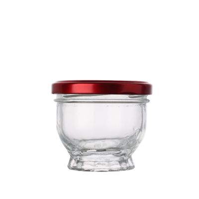 Good price fancy shape food grade 100 ml bird nest custom mini glass jam jar