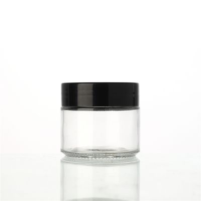 New design good price round shape clear 90 ml glass food storage jar with screw lid 