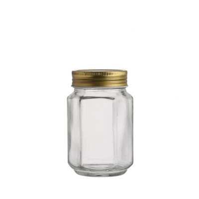 Stocked high quality storage honey jam pickle 500 ml clear glass jar with screw
