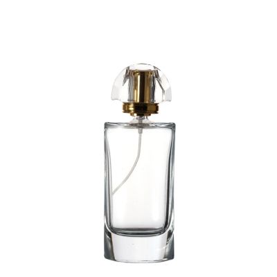 Bulk custom unique shape luxury refillable empty clear spray 100ml perfume glass bottle for sale