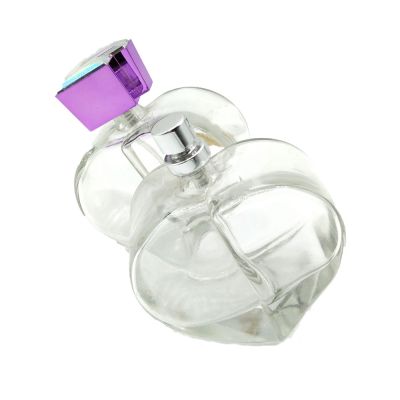 2019 high quality 100 ml Heart shaped clear glass perfume bottle empty perfume glass bottle essential oil bottles 
