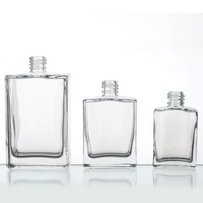 Wholesale best fancy unique square empty mini 30ml 50ml 100ml perfume bottle glass for woman 