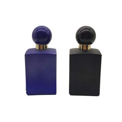 100ml black blue rectangular perfume bottle Empty glass bottle Cosmetics bottles 
