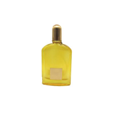 100 ml Luxury yellow rectangle empty refillable perfume glass bottles glass bottles for cosmetics 