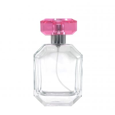 Lady design 100 ml perfume bottle empty bottles sale for pink surlyn cap perfume 