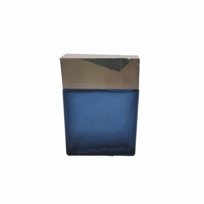 Irregular cube perfume bottle Blue glass bottle