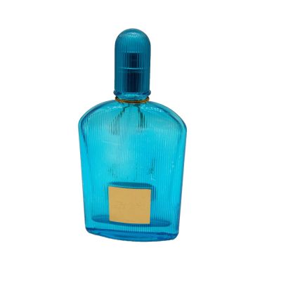 Big capacity 100 ml blue luxury price essential oil bottles perfume glass bottles empty perfume bottle for sale 