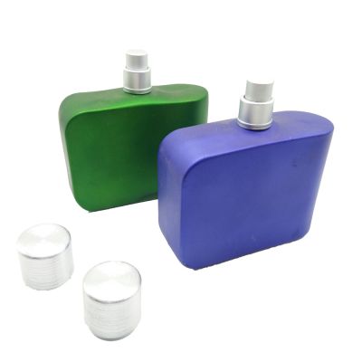 Glass dropper bottle 100 ml cosmetics glass spray bottle blue frosted glass bottles with plastic cap for sale