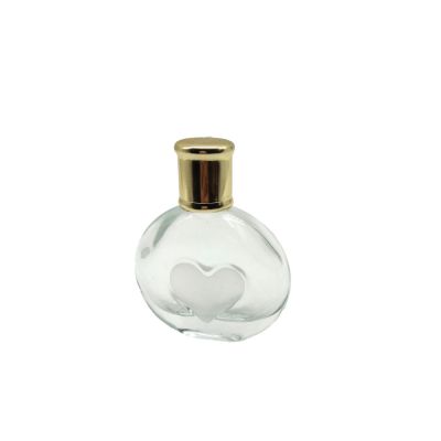 2019 best selling heart shape luxury price 15 ml clear mini pocket glass perfume bottle 
