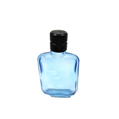 High quality glass jar cosmetic wholesale 100 ml light blue glass spray perfume bottle empty glass bottle 