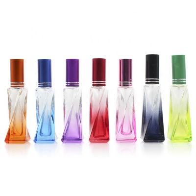 Fashion customized factory made gradient 16ml mini glass perfume bottle with aluminum cap 