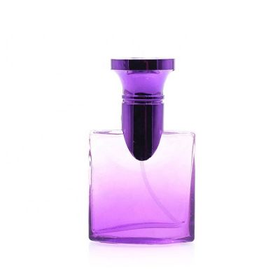 Wholesale 20ml Gradient Purple Square Glass Perfume Spray Bottles With Cap