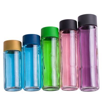 250ml 500ml 300ml 350ml 400ml High quality juice mineral water glass bottle with plastic cover 