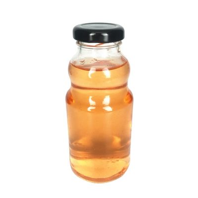 OEM Unique Shape 16oz 500ML Beverage Drinking Glass Bottle with metal lid 