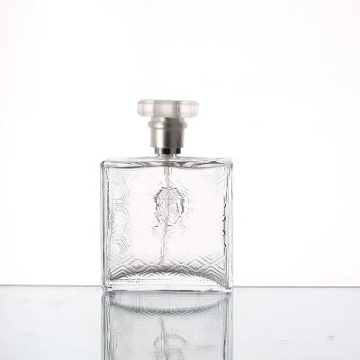 Customized Empty 100ml Square Transparent Simple Rectangular Cosmetic Spray Glass Bottle Refilolable Glass Perfume Bottle 