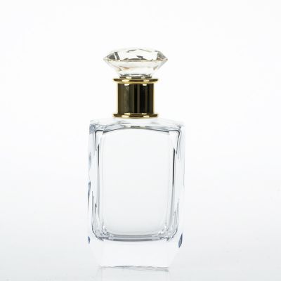 100ml glass perfume bottle with diamond shaped plastic cap