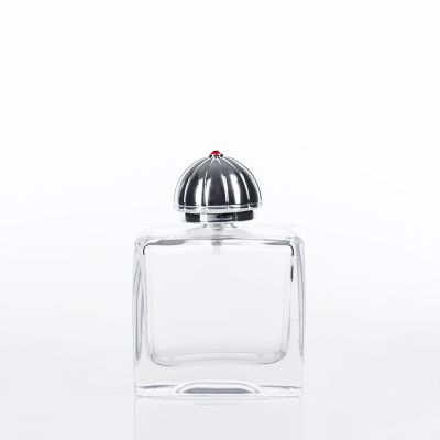 Hotsale manufactory luxury clear 100ml glass perfume bottle with  plastic cap