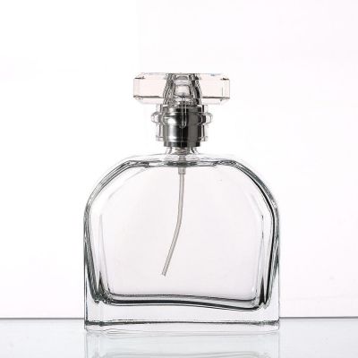 Customized Empty 110ml Transparent Rectangular Cosmetic Liquid Essential Oil Glass Spray Bottle Thicken Glass Perfume Bottle 