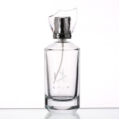 Thicken Simple Empty 100ml Transparent Round Lotion Liquid Cosmetic Glass Spray Bottle Customized Glass Perfume Bottle 
