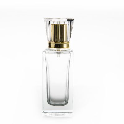 The empty clear perfume bottles 50ml 60ml 75ml 90ml square shape clear bottle glass perfume in wholesale supply 