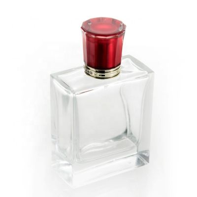 50ml 60ml 65ml 80ml 100ml Square Printing Spray Bottle Amber Glass Perfume Bottle With Plastic Cap for women