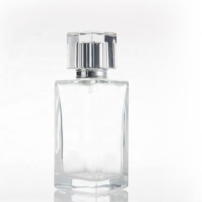 Manufacturer transparent flat rectangular 100ml 105ml 150ml empty glass perfume bottle for oil filling 