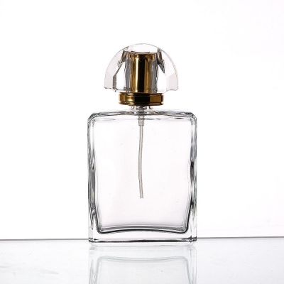 Manufacturer 100ml Empty Transparent Square Glass Liquid Cosmetic Lotion Essential Oil Spray Bottle Glass Perfume Bottle 