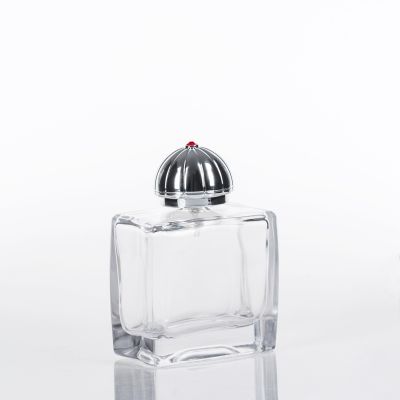 100ml clear glass perfume bottle with plastic cap
