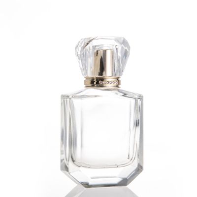 Antique Rectangular Botol Perfume 50ml 60ml Luxury Empty Mini Unique Glass Bottle Perfume With Crimp 
