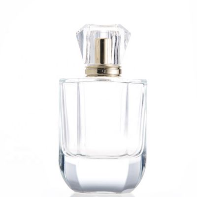 mini clear square shaped make-up packing perfume glass bottle 50 ml 100ml with spray 