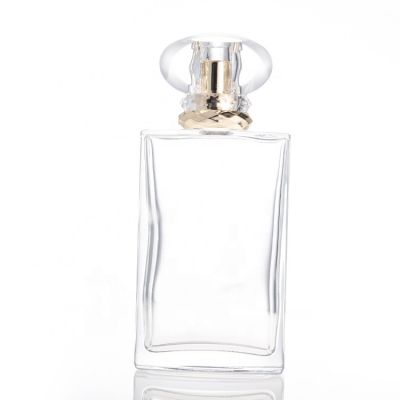 Wholesale arcuate rectangular parfum homme 110ml crimp perfume bottle aroma reed diffuser bottles 