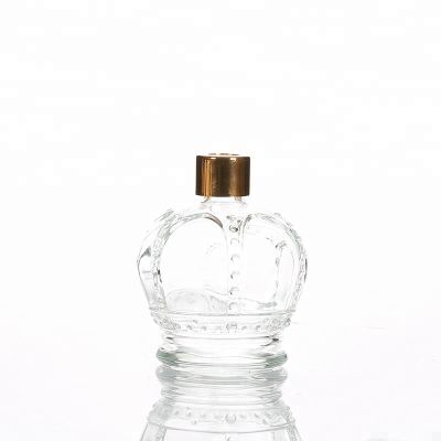 Empty Crown Shape 100ml Reed Diffuser Glass Bottle For Aroma 