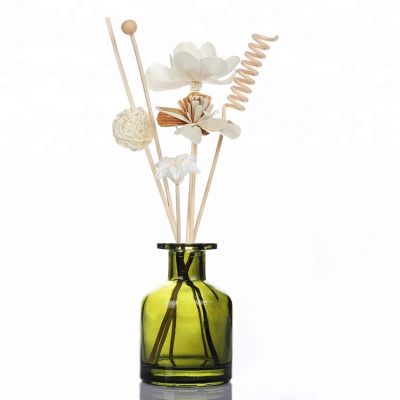 Wholesale 100ml Reed Diffuser Aromatherapy Glass Bottle With Rattan Flower 