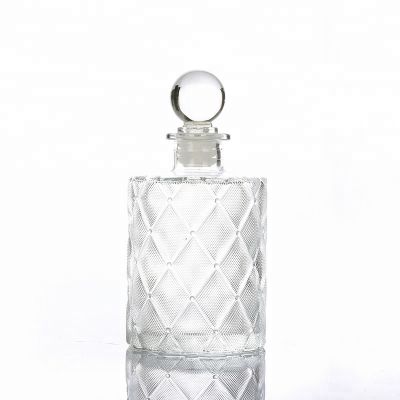 200ml Frosted Carved Aroma Reed Diffuser Glass Bottles For Room Decoration