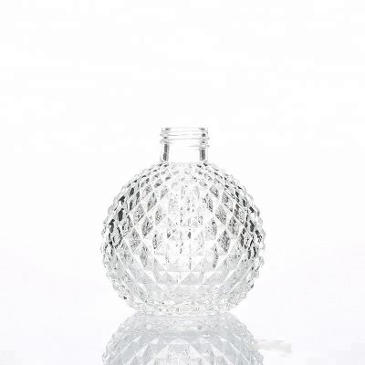 Hot Selling 200ml Crystal Round Ball Diffuser Glass Bottle With Screw Cap 