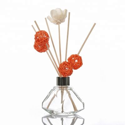 Wholesale Popular Multilateral Clear Reed Diffuser Glass Bottle With Aluminum Screw Top 