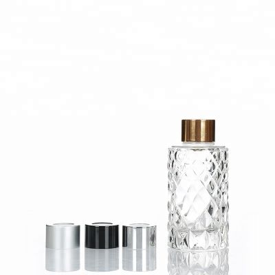Empty 100ml Round Clear Glass Reed Diffuser Bottle For Aroma Oil 