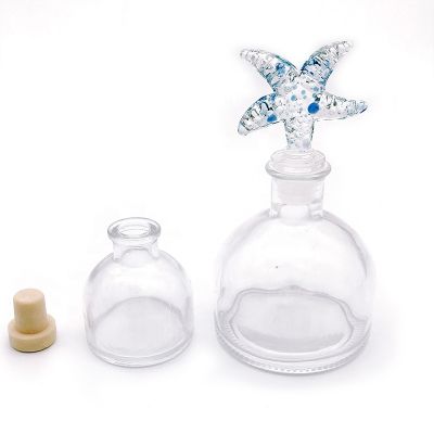 Pentacle Cover Perfume Round Trapezoid Glass Diffuser Bottle For Gift 