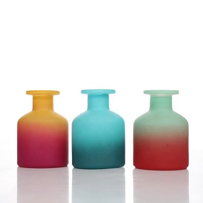 150ml Round Gradual Change Color Reed Aroma Diffuser Glass Bottle 