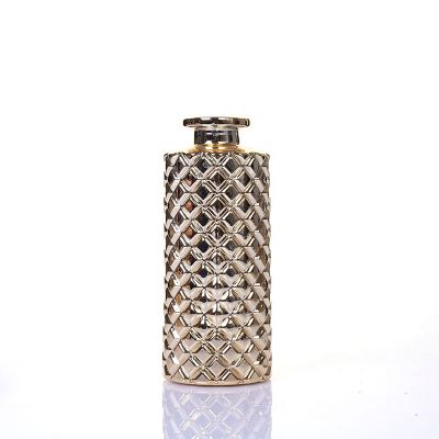 150ml Custom Gold Color Round Aroma Reed Glass Diffuser Bottle With Cork 