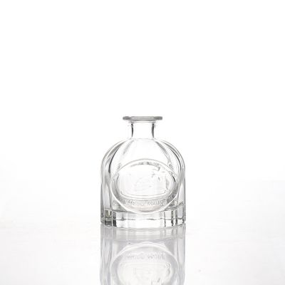wholesale Luxury 100ml birdcage shape embossed glass aroma reed diffuser bottle 