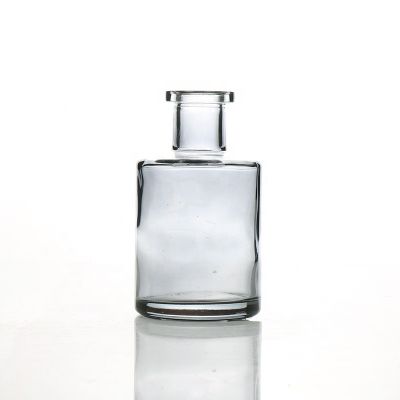 wholesale 200ml sprayed grey long cylindrical reed diffuser glass bottle 