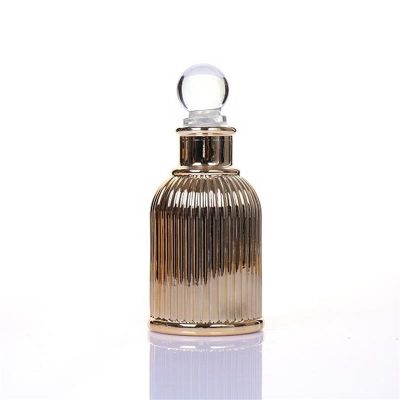 aroma reed golden glass bottle beautiful house decorations diffuser bottle 