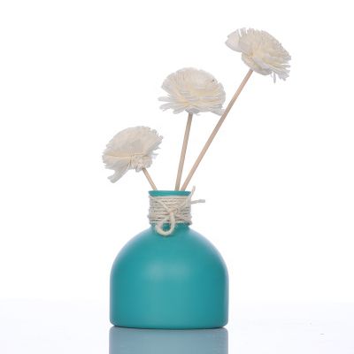 Wholesale 150ml matte blue Yurt Shape Fragrance Oil Aroma Glass Diffuser Bottle 