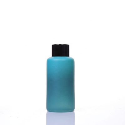 High Quality Cylindrical 100ml Matte Gradient Blue Reed Fragrance Diffuser Bottle 