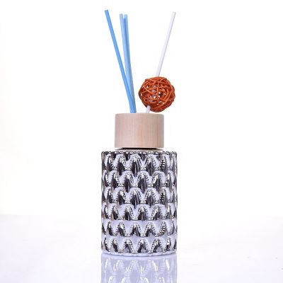 150ml Cylindrical Silver Empty Aroma Reed Diffuser Bottle Glass Reed Diffuser Perfume Bottles 
